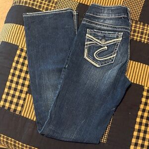 Silver Jeans Dark Blue Straight Leg Denim